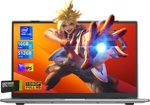 لابتوب ألعاب FHD IPS بإضاءة خلفية ومعالج انتل N95 رباعي النواة (حتى 3.4 جيجا) وجيفورس GTX 1060 ورام 16 جيجا وSSD 512 جيجا وويندوز 11 برو يدعم التعرف على الوجه مع منفذ RJ45/HDMI/C من دوكي، 15.6 بوصة
