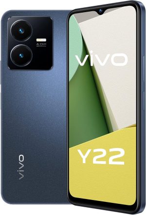 vivo Y22 4G (Starlit Blue, 4GB RAM, 64GB) 50MP Rear Camera | 5000 mAh Battery | 18W Charging | Snapdragon 680 Processor | Multi-Style Portrait