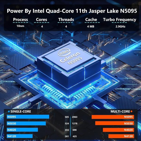 ⁦لابتوب العاب 14 انش من فونيت، لابتوب 2025 ويندوز 11 برو، 16GB RAM 512GB SSD، معالج انتل الجيل 11 N5095 (حتى 2.9GHz)، FHD 1920×1080⁩ - الصورة ⁦3⁩