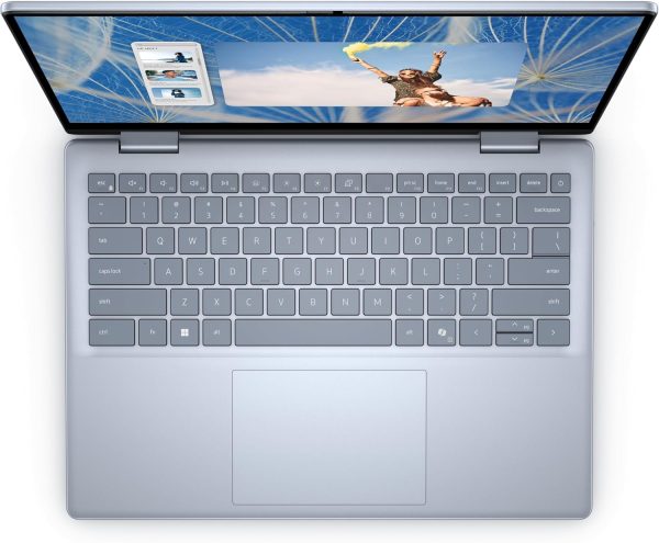 ⁦ديل لابتوب شخصي انسبيرون 14 2 في 1 2024 ~ 14 انش WUXGA 60Hz IPS لمس ~ انتل 5 120U ~ 8GB DDR5~512GB M.2 NVMe ~ كيبورد باضاءة خلفية بصمة الاصبع واي فاي 6E ويندوز 11 هوم - ازرق ثلجي⁩ - الصورة ⁦8⁩