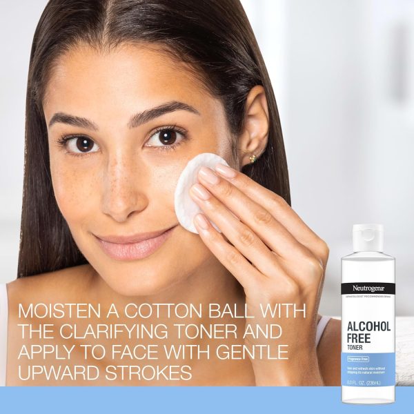 ⁦Neutrogena Alcohol-Free Gentle Daily Fragrance-Free Face Toner to Tone & Refresh Skin, Toner Gently Removes Impurities & Reconditions Skin, Hypoallergenic, 8 fl. oz⁩ - الصورة ⁦6⁩