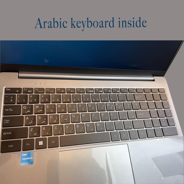 ⁦لابتوب دوكي 15.6 بوصة FHD IPS وهيكل معدن خفيف الوزن يدعم اللغة الإنجليزية/العربية مع ويندوز 11 برو والتعرف على الوجه وانتل N5095 وRAM 8GB و256GB NVMe SSD وبلوتوث 5.1 وواي فاي وHDMI وType-C، فضي⁩ - الصورة ⁦5⁩