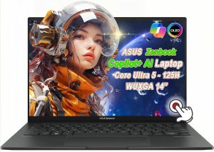 اسس لابتوب زين بوك 14 OLED WUXGA رفيع باللمس كوبايلوت AI 2024، انتل الترا 5-125H 14 نواة (افضل من i7-1370P)، واي فاي 6E، كاميرا ويب FHD، 2X ثاندربولت 4، ويندوز 11 برو، مع HDMI (8GB LPDDR5 RAM | 512GB