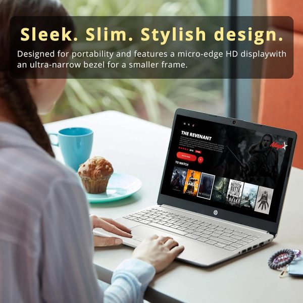 ⁦HP 2022 Stream 14" HD Laptop, AMD Athlon Silver 3050U Processor, 16GB RAM, 512GB SSD, 720p HD Webcam, AMD Radeon Graphics, Bluetooth, Windows 10 Home, Silver, 32GB SnowBell USB Card⁩ - الصورة ⁦7⁩