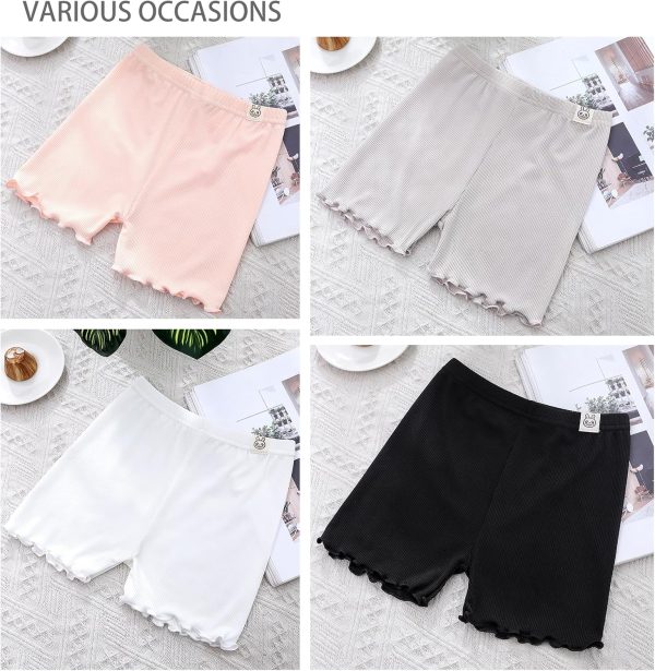 ⁦Chicduo 4 Pack Girls Bike Shorts Cartwheel Girls Dance Shorts Toddler Kid Under Dress Shorts Girls Ice Silk Shorts Multicolor⁩ - الصورة ⁦2⁩