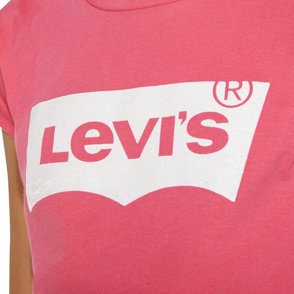 ⁦Levi's Girls' Batwing T-Shirt, Light Grey, 6X⁩ - الصورة ⁦2⁩