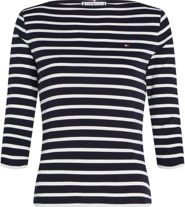 Tommy Hilfiger Womens Slim Cody Boat-Nk 3/4Slv T-Shirts