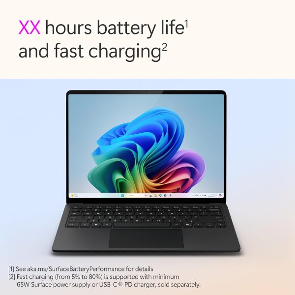 ⁦Microsoft Surface Laptop (7th Edition – 2024), Copilot+PC, 15" Touch Upto 120Hz Display, Snapdragon X Elite, Qualcomm Hexagon with 45 TOPS NPU, Qualcomm Adreno GPU, 16GB RAM, 1TB SSD, Graphite⁩ - الصورة ⁦11⁩
