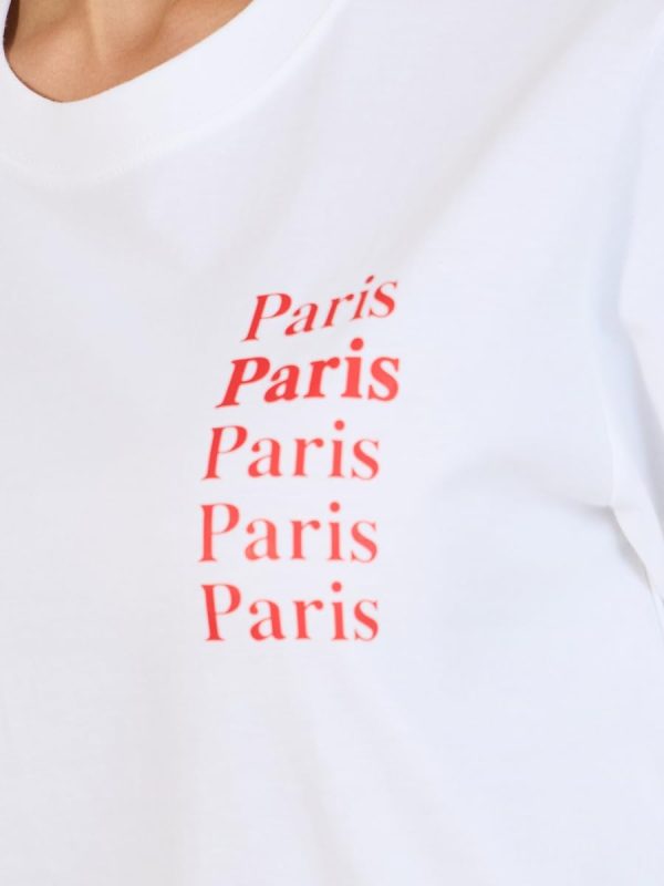⁦Styli Women Regular Fit Paris Slogan Print T-Shirt⁩ - الصورة ⁦4⁩