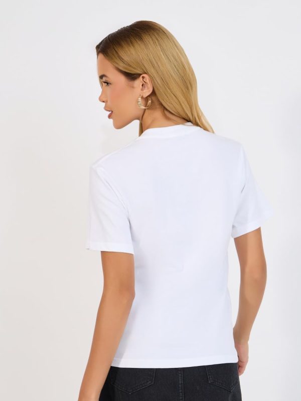 ⁦Styli Women Regular Fit Paris Slogan Print T-Shirt⁩ - الصورة ⁦5⁩