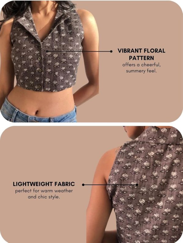 ⁦Leriya Fashion Sleeveless Tops for Women | Women Casual Top | Crop Tops for Women | Korean Tops for Women⁩ - الصورة ⁦4⁩