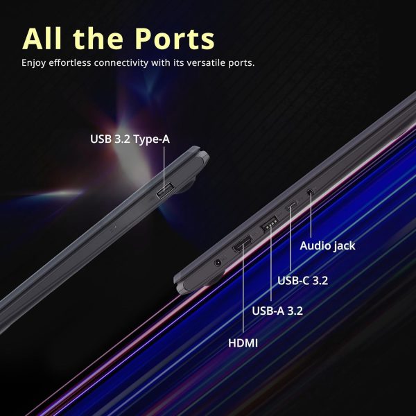 ⁦ASUS Vivobook go 14" FHD Laptop, Intel Pentium N6000 (Up to 3.30GHz), 4GB RAM, 64GB eMMC, Thin & Light, NumberPad, Webcam, HDMI, Wi-Fi, Win 11 Home in S Mode⁩ - الصورة ⁦8⁩