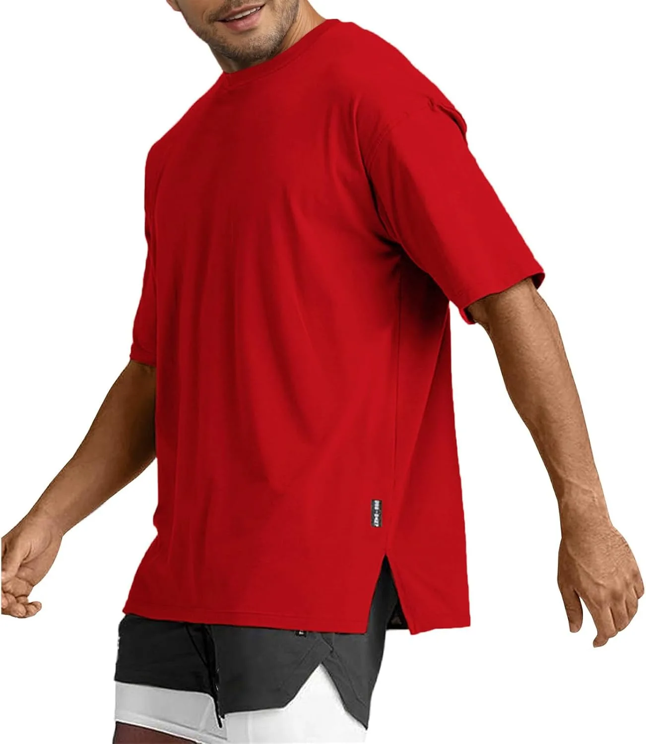 Men's Loose Fit Athletic T-Shirts Lightweight Quick Dry Short Tshirts Crew Neck Outdoor Workout Tops