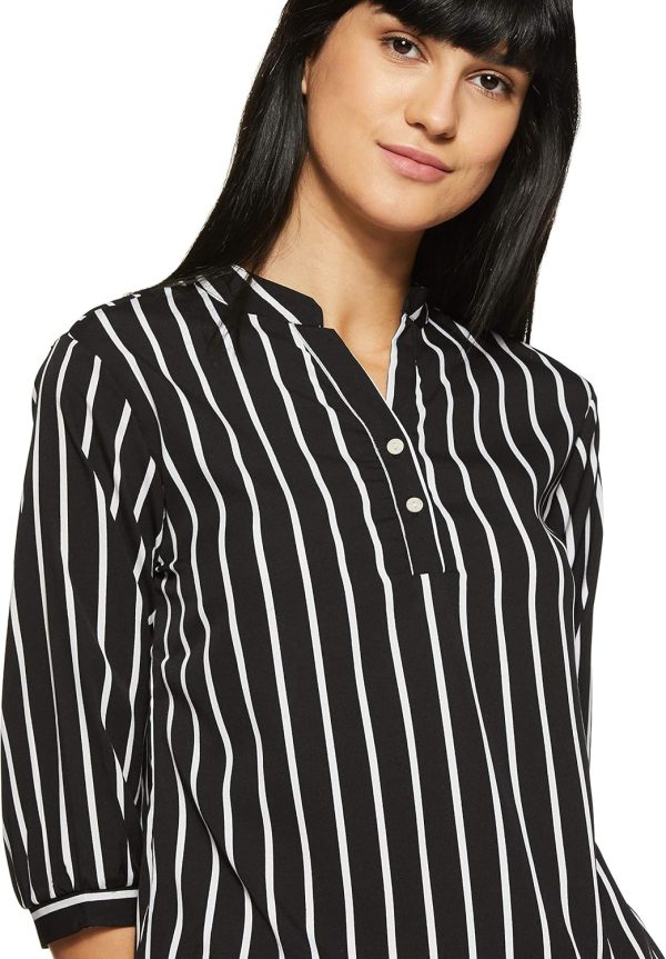 ⁦Krave Women's Striped Regular Fit Top⁩ - الصورة ⁦4⁩