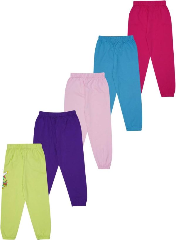 ⁦KYDA KIDS Girl's Loose Fit Track Pants (Pack of 5)⁩ - الصورة ⁦2⁩