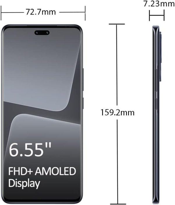 ⁦شاومي 13 لايت ذاكرة RAM 8GB - تخزين 256 - شاشة AMOLED 120Hz سناب دراجون® 7 الجيل 1 4 نانومتر نظام كاميرا رائد للصور الفنية تصميم نحيف خفيف الوزن لراحة اليد أسود بشريحتين⁩ - الصورة ⁦2⁩