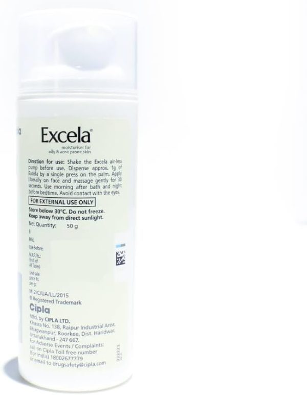 ⁦Cipla Excela Moisturiser For Oily & Acne Prone Skin, 50G⁩ - الصورة ⁦4⁩