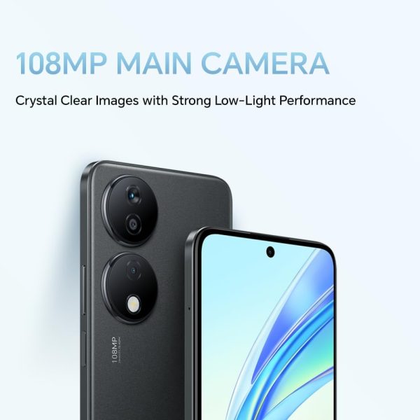 ⁦Honor X7b DUAL SIM 128GB ROM + 6GB RAM (GSM ONLY | NO CDMA) Factory Unlocked 4G/LTE Smartphone (Midnight Black) - International Version⁩ - الصورة ⁦2⁩
