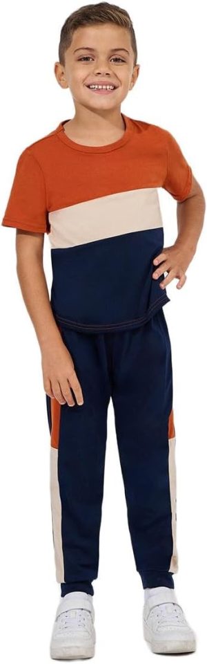 Styli Boys Color Block T-Shirt & Joggers Set