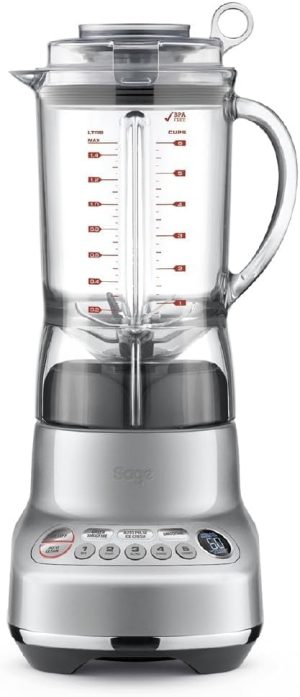 Sage - The Fresh & Furious Blender –1.5L BPA-Free Tritan Jug, Smoothie and Ice Crush Presets, 5 Speeds, LCD Display, Auto Clean – Stainless Steel- KSA Version, 2 Year Manufacturer Warranty