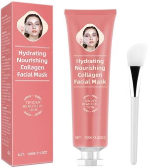 KASTWAVE Collagen Night Wrapping Mask for Face, Hydrolyzed Collagen Peel Off Facial Mask, Smooth & Tight Skin, Reduce Fine Lines & Dullness, Sensitive Skin Care for All Skin, Korean Skin Care, 2 Pcs