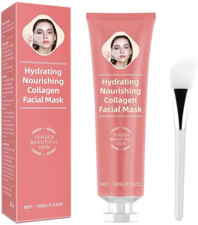 KASTWAVE Collagen Night Wrapping Mask for Face, Hydrolyzed Collagen Peel Off Facial Mask, Smooth & Tight Skin, Reduce Fine Lines & Dullness, Sensitive Skin Care for All Skin, Korean Skin Care, 2 Pcs