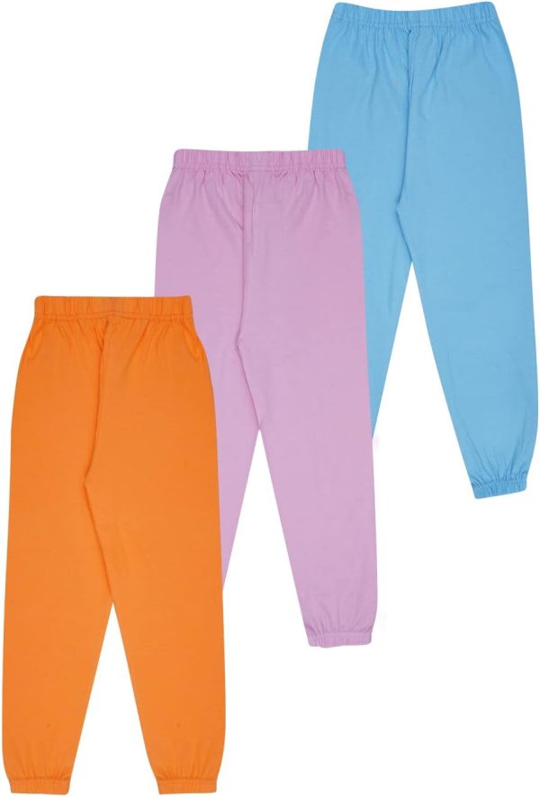 ⁦KYDA KIDS® 100% Girls Cotton Printed Track Pants (Pack of 3)⁩ - الصورة ⁦2⁩