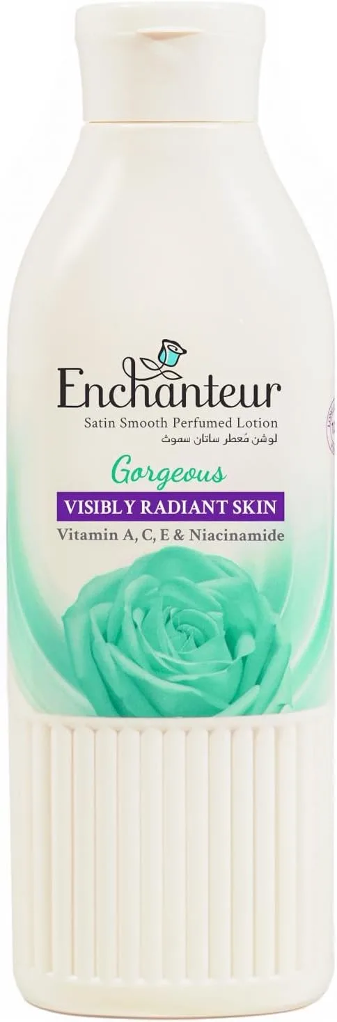 Enchanteur Satin Smooth- Gorgeous Lotion With Aloe Vera & Olive Butter For Satin Smooth Skin, For All Skin Types, 250 ml