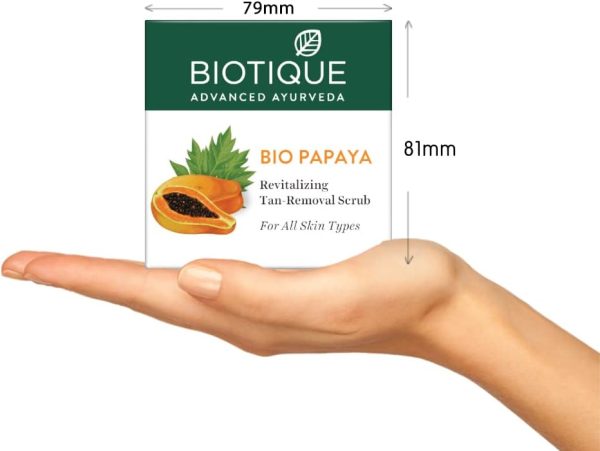 ⁦بيوتيك بيو بابايا ريفيتيزينغ تان - مقشر إزالة 75 جم/2.65 مل مل. I لجميع أنواع البشرة من النوع الأول لإزالة خلايا الجلد الميتة I غسول البابايا المخصب، للنساء، 75.0 غرام⁩ - الصورة ⁦3⁩
