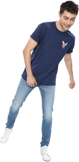 تي شيرت فائق النعومة ومزين برسومات وشعار العلامة التجارية للرجال من امريكان ايجل، U-0181-3094-451