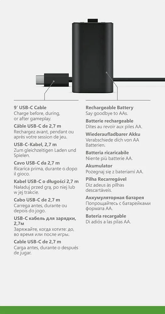 SCIENISH Play And Charge Kit For XBox Series