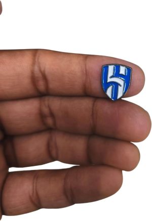 Al Hilal Football Club Shield Mini Metal Sticker, Blue and White, Mobile Phone Accessory