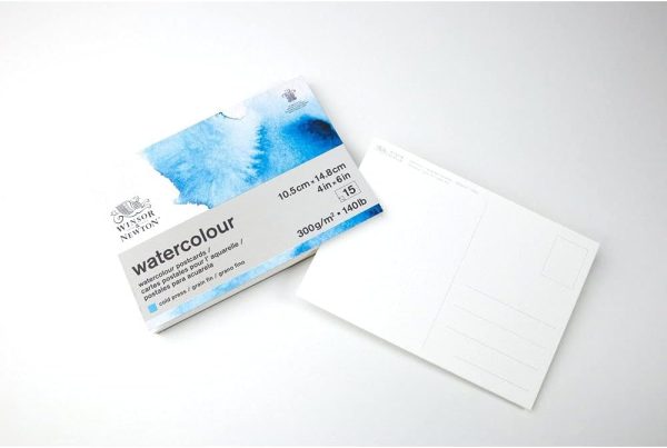 ⁦Winsor & Newton Classic Watercolor Paper Postcard Pad, 4" x 6", Natural White⁩ - الصورة ⁦4⁩
