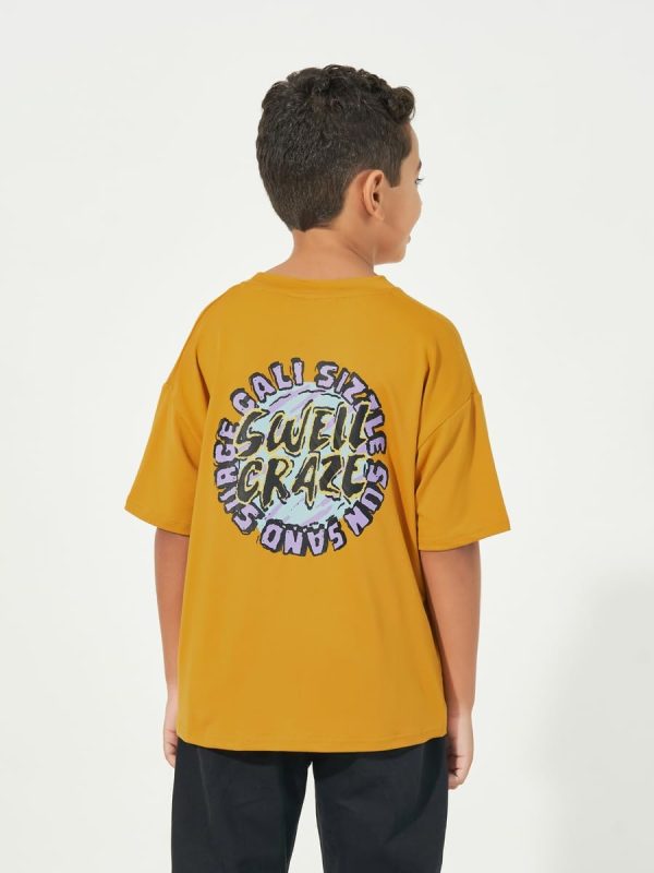 ⁦Styli Boys Graphic Print Round Neck Oversized T-shirt⁩ - الصورة ⁦5⁩