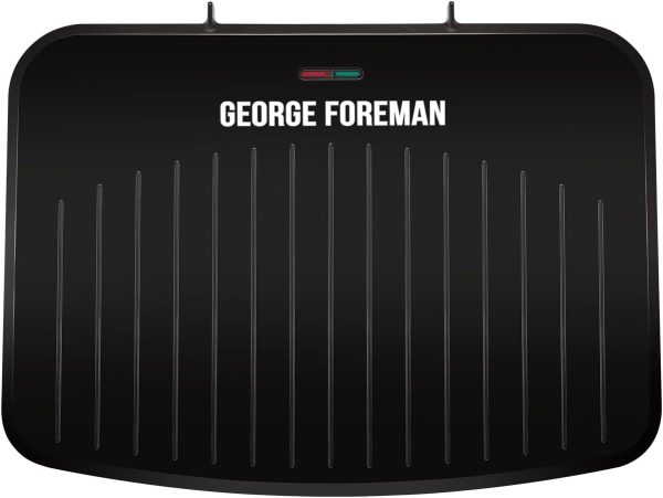 ⁦George Foreman Large Electric Fit Grill [Non stick, Healthy, Griddle, Toastie, Hot plate, Panini, BBQ, Energy saving, Vertical storage, Easy clean, Drip tray, Ready to cook light] Black, 2400W 25820⁩ - الصورة ⁦8⁩
