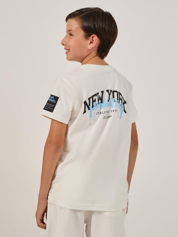 ⁦Styli Boys Slogan Print Round Neck T-Shirt And Joggers Set⁩ - الصورة ⁦5⁩
