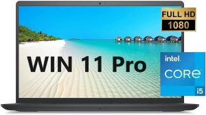 ديل لابتوب 2023 انسبيرون 15 للاعمال بشاشة 15.6 انش 1920x1080 FHD ومعالج انتل i5-1235U الجيل 12 بتردد 4.4GHz وذاكرة RAM 16G وSSD 512G وويندوز 11 برو وكاميرا ويب وبلوتوث لون اسود كربوني