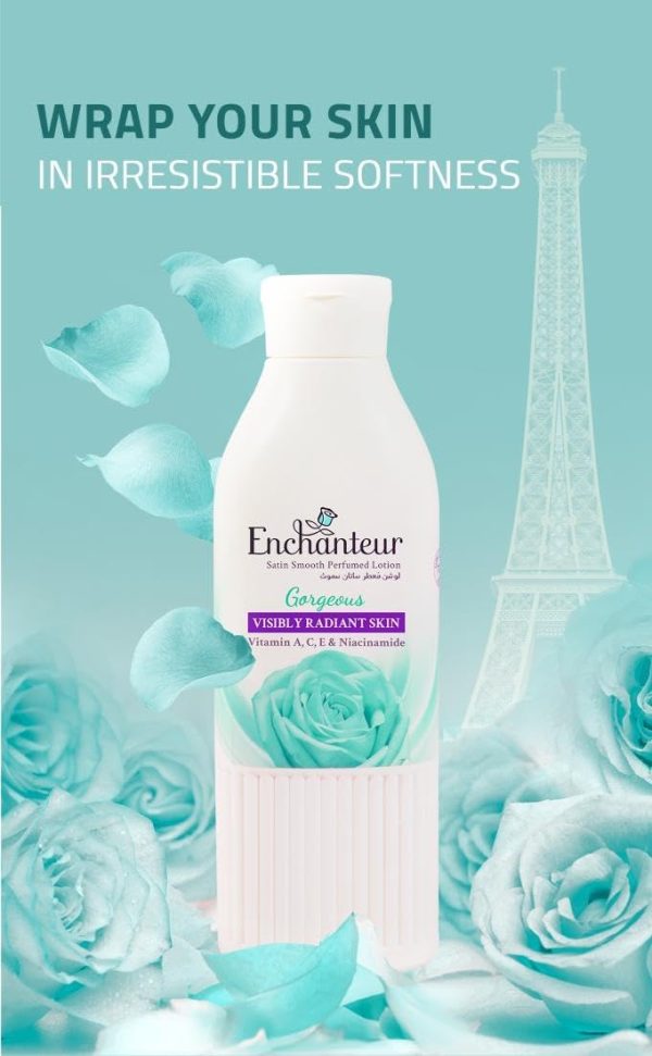 ⁦Enchanteur Satin Smooth- Gorgeous Lotion With Aloe Vera & Olive Butter For Satin Smooth Skin, For All Skin Types, 250 ml⁩ - الصورة ⁦4⁩