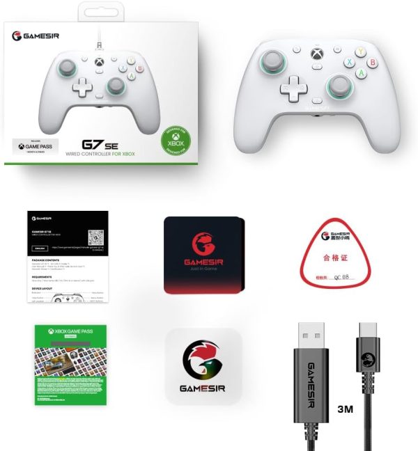 ⁦وحدة تحكم سلكية G7 SE من جيم سير لجهاز Xbox Series X|S وXbox One وويندوز 10/11، اداة تحكم بالالعاب بخاصية التوصيل والتشغيل مع عصا تحكم بتاثير القاعة/ زناد هول، مقبس صوت 3.5 ملم⁩ - الصورة ⁦7⁩