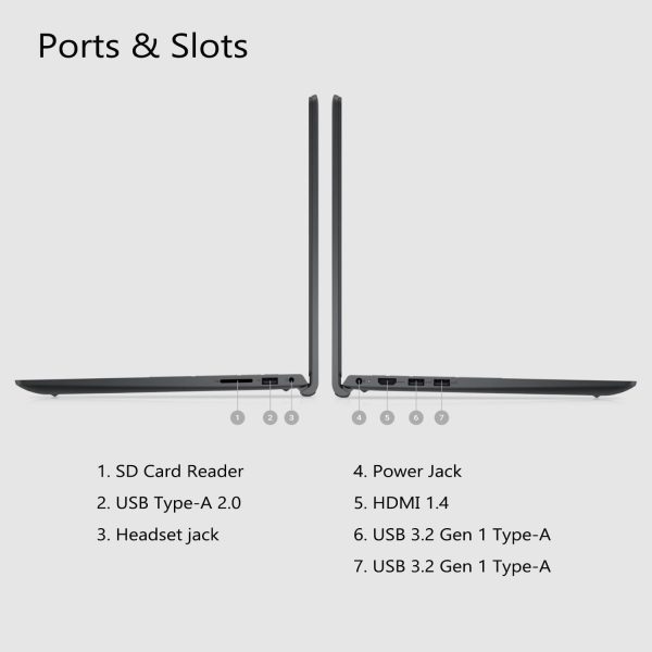 ⁦Dell Inspiron 3000 Series 3520 Laptop, 15.6" FHD Touchscreen, Intel Core i5-1155G7, 16GB DDR4 RAM, 512GB PCIe SSD, Webcam, SD Card Reader, Wi-Fi, Windows 11 Home, Black⁩ - الصورة ⁦5⁩