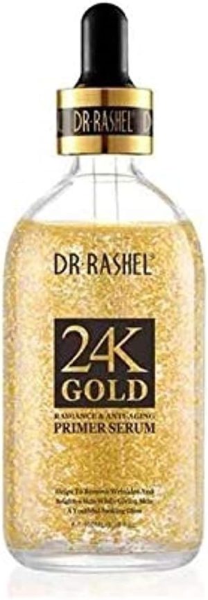 Dr Rashel 24K Gold Radiance Anti Aging Face Primer Serum | Youthful Glowing, Moisturizing, Tightening Skin And Helps To Remove Wrinkles, Size 3.38 oz