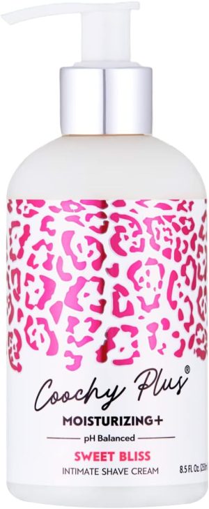 Coochy Plus Intimate Shaving Cream SWEET BLISS For Pubic, Bikini Line, Armpit - Rash-Free With Patent-Pending MOISTURIZING+ Formula Prevents Razor Burns & Bumps, In-Grown Hairs (Bottle 8.5oz)