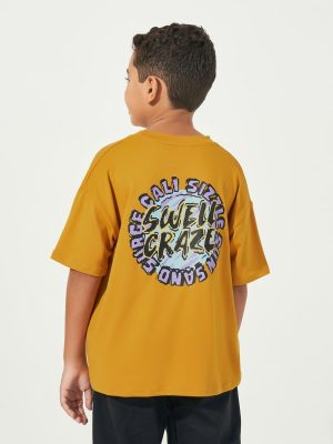 Styli Boys Graphic Print Round Neck Oversized T-shirt