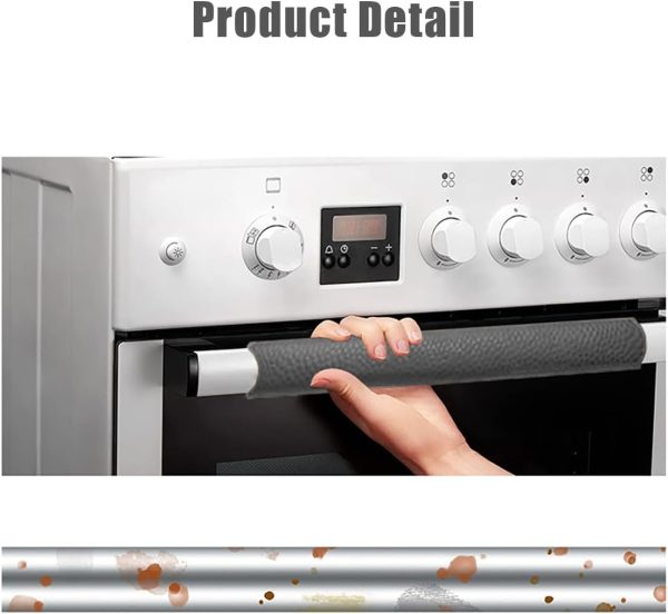 ⁦ALMEKAQUZ 2 Pairs Refrigerator Door Handle Covers, Oiler Handle Covers, Oven Door Handle Covers, Office Door Handle Covers, Handmade Decor Protector for Fridge, Ovens, Dishwashers, Large, Medium (Blac⁩ - الصورة ⁦6⁩
