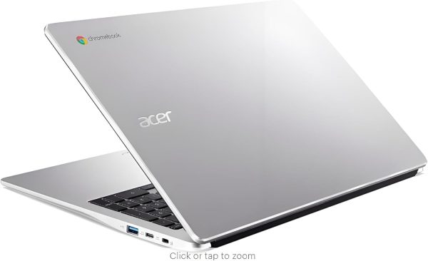⁦ايسر لابتوب كروم بوك 315 بشاشة 15.6 انش HD ومعالج انتل بنتيوم N6000 4GB LPDDR4X 128GB eMMC مع حافظة واقية - فضي⁩ - الصورة ⁦4⁩