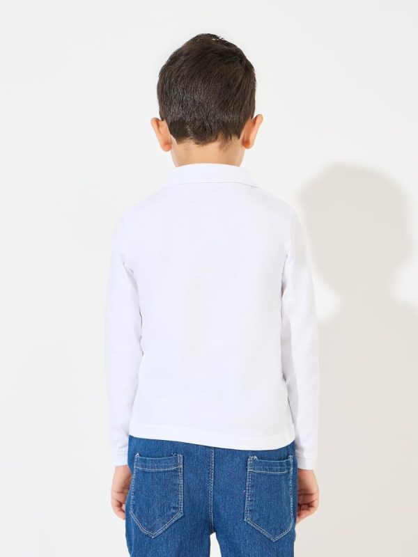 ⁦Styli Boys Basic Polo T-Shirt With Long Sleeves⁩ - الصورة ⁦5⁩