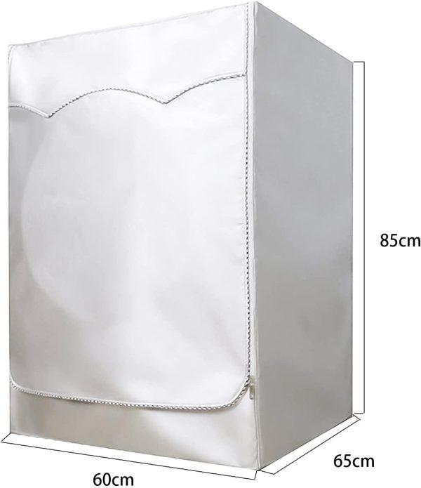 ⁦YTOOK Washing Machine Cover, Washer Dryer Dustproof Waterproof Protection Case Cover Sunscreen with Zipper for Front Load Washer Protection⁩ - الصورة ⁦3⁩