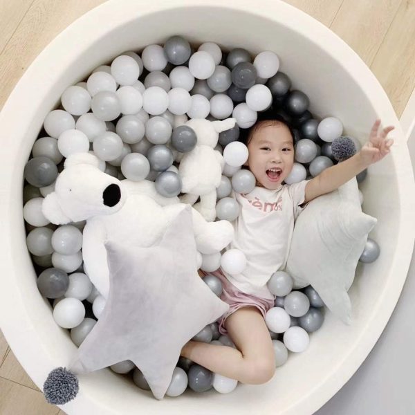 ⁦XICEN Foam Ball Pit, 39.3"x 11.8" Large Ball Pits for Toddlers, Soft Round Kiddie Baby Playpen Ball Pool for Kids, Ideal Gift for Babies Indoor and Outdoor Game, inclued 100 ball (Beige)⁩ - الصورة ⁦7⁩