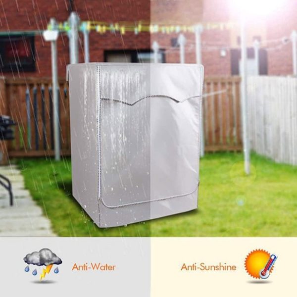 ⁦YTOOK Washing Machine Cover, Washer Dryer Dustproof Waterproof Protection Case Cover Sunscreen with Zipper for Front Load Washer Protection⁩ - الصورة ⁦6⁩