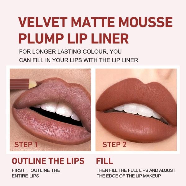 ⁦12 Piece Waterproof Liquid Lipstick Set, Long Lasting Matte Lipsticks, High Pigment Cream Lipsticks, Smooth Texture, Makeup Gift Box for Women, Includes 12Pcs Lip Liner Pencils, Assorted Colors⁩ - الصورة ⁦3⁩